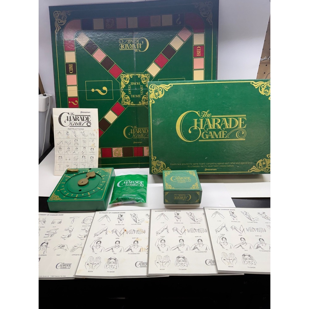 Vintage 1980 The Charade Game by Pressman Retro Board Game Complete Set